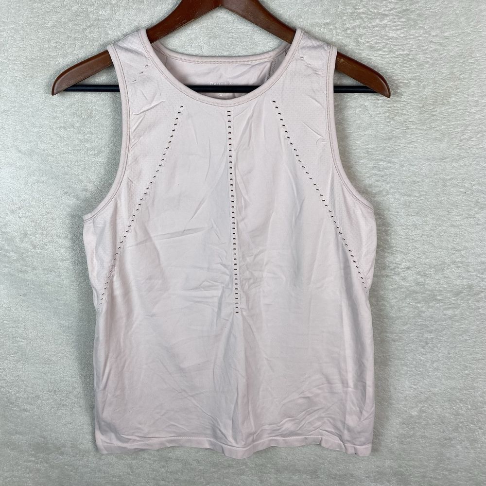Athleta Womens Foothill Split‎ Back Tank Top Size M Blush Pink Activewear Yoga